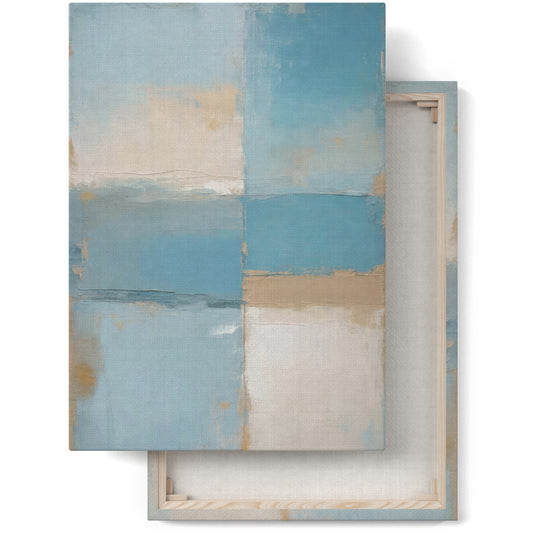 Echoes of Silence, Abstract Blue Canvas Print