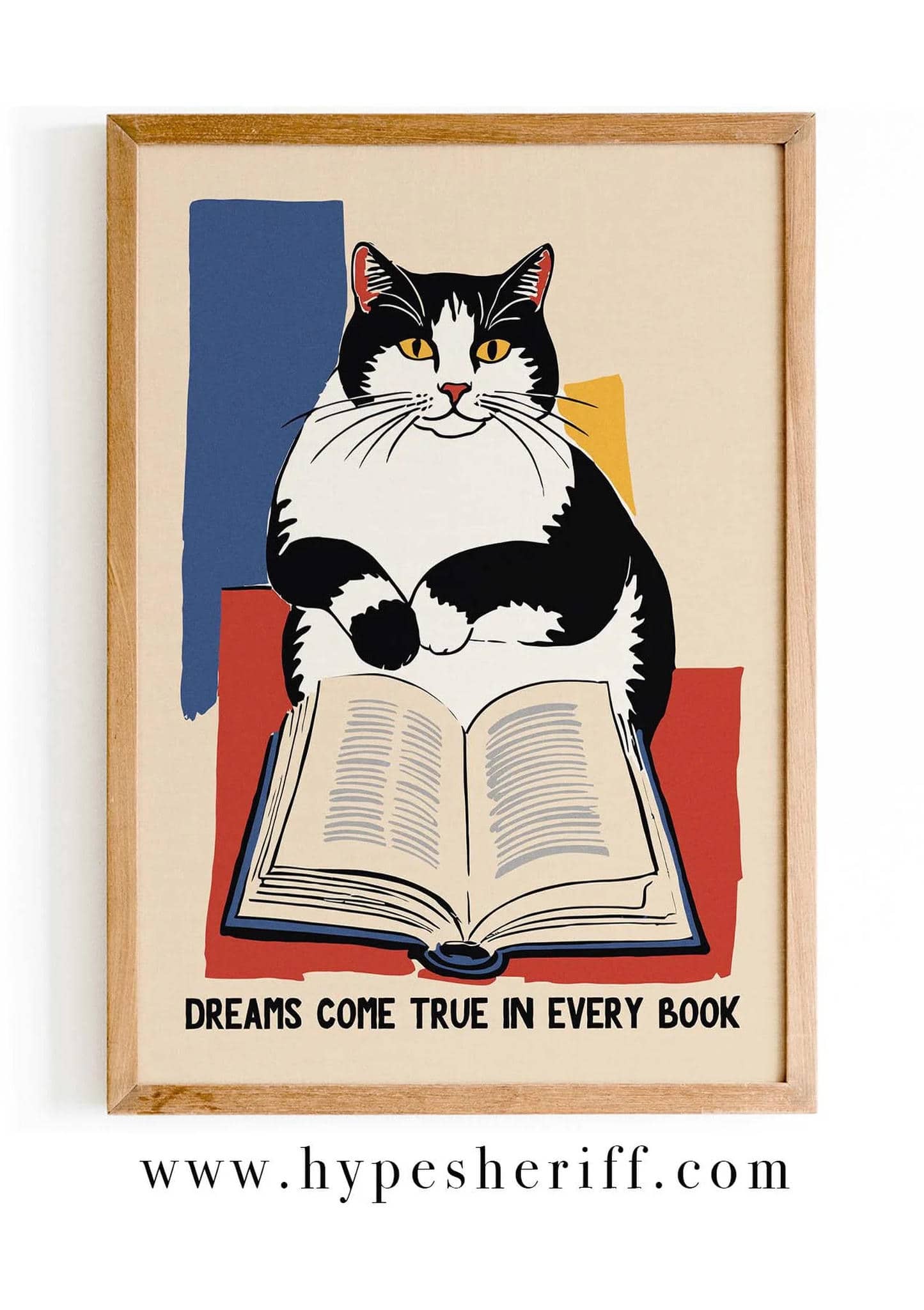 Bookish Cat Wall Art Poster