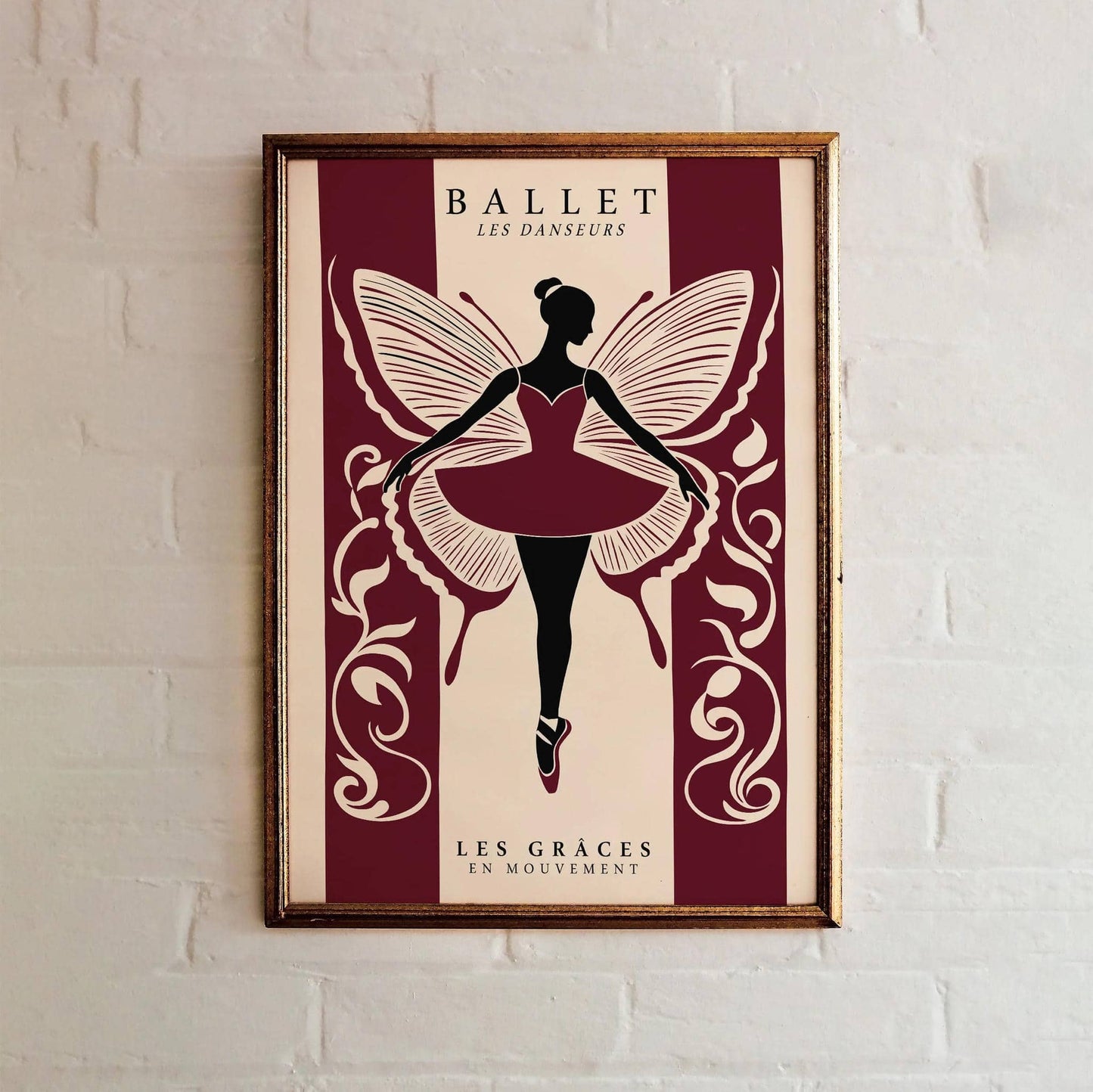Ballet Les Danseurs Burgundy Poster