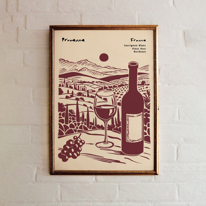 Provence France Wine Collection Poster