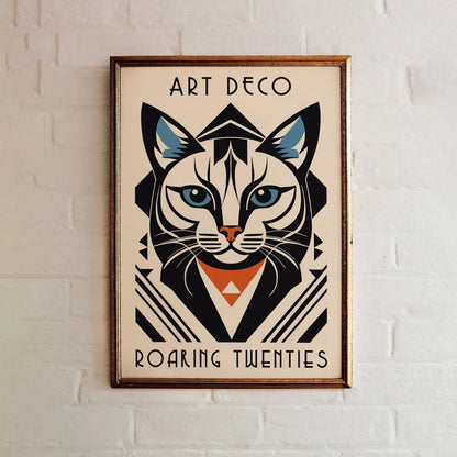 Art Deco Roaring Twenties Cat Poster