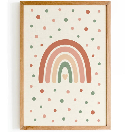 Nursery Wall Art – Pastel Rainbow & Dots