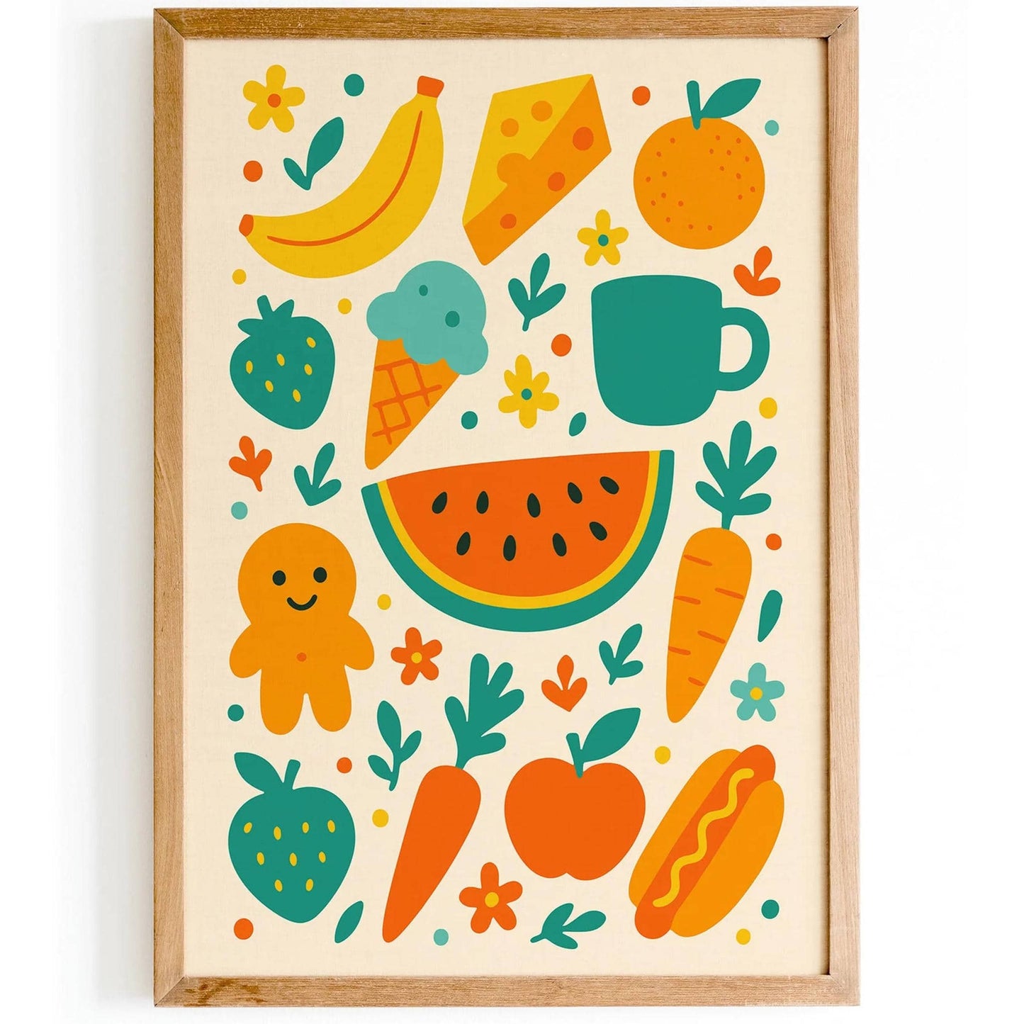 Cute Food Wall Art – Kitchen or Kids Corner Print