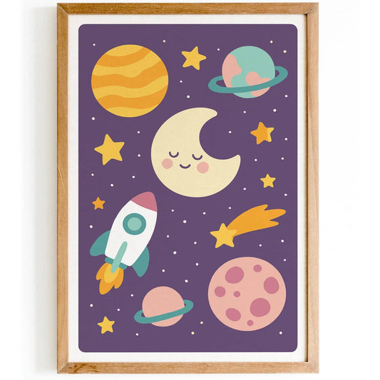 Purple Cosmos Print – Kids Room Decor