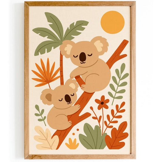 Koala Bear Poster – Woodland Kids Room Decor