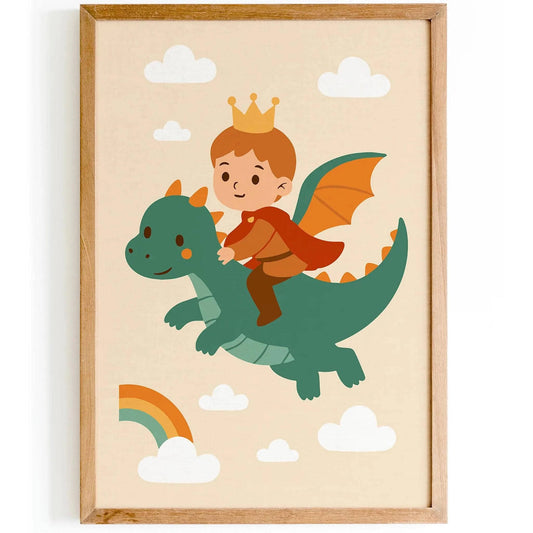 Little Prince Riding Dragon Poster