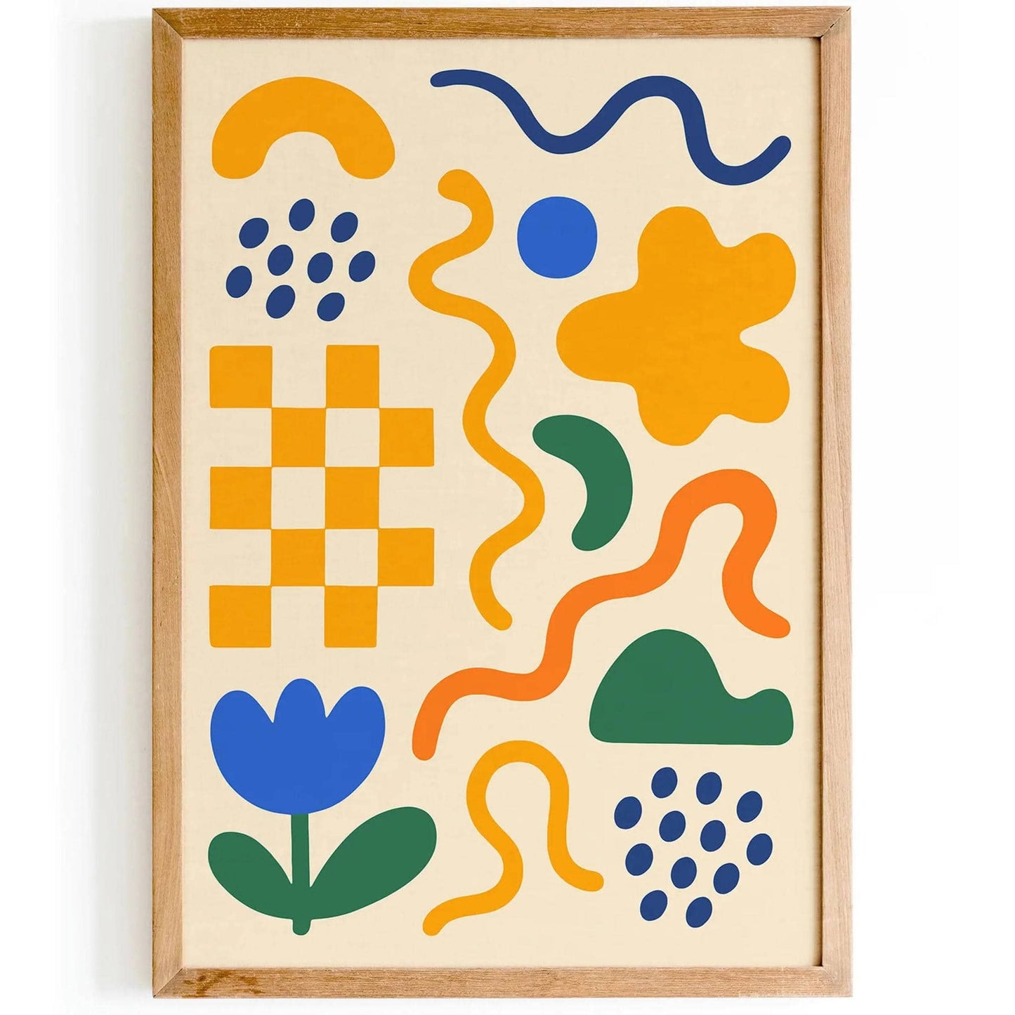 Mid Century Colorful Abstract Art Print for Kids Room