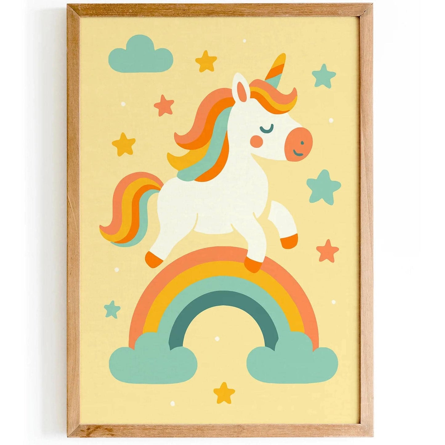 Cute Unicorn Rainbow Print – Kids Room Art