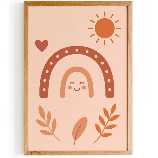 Minimalist Boho Rainbow - Warm Tones Print
