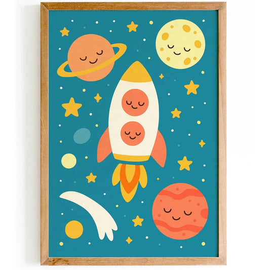 Whimsical Space Adventure – Rocket & Planets
