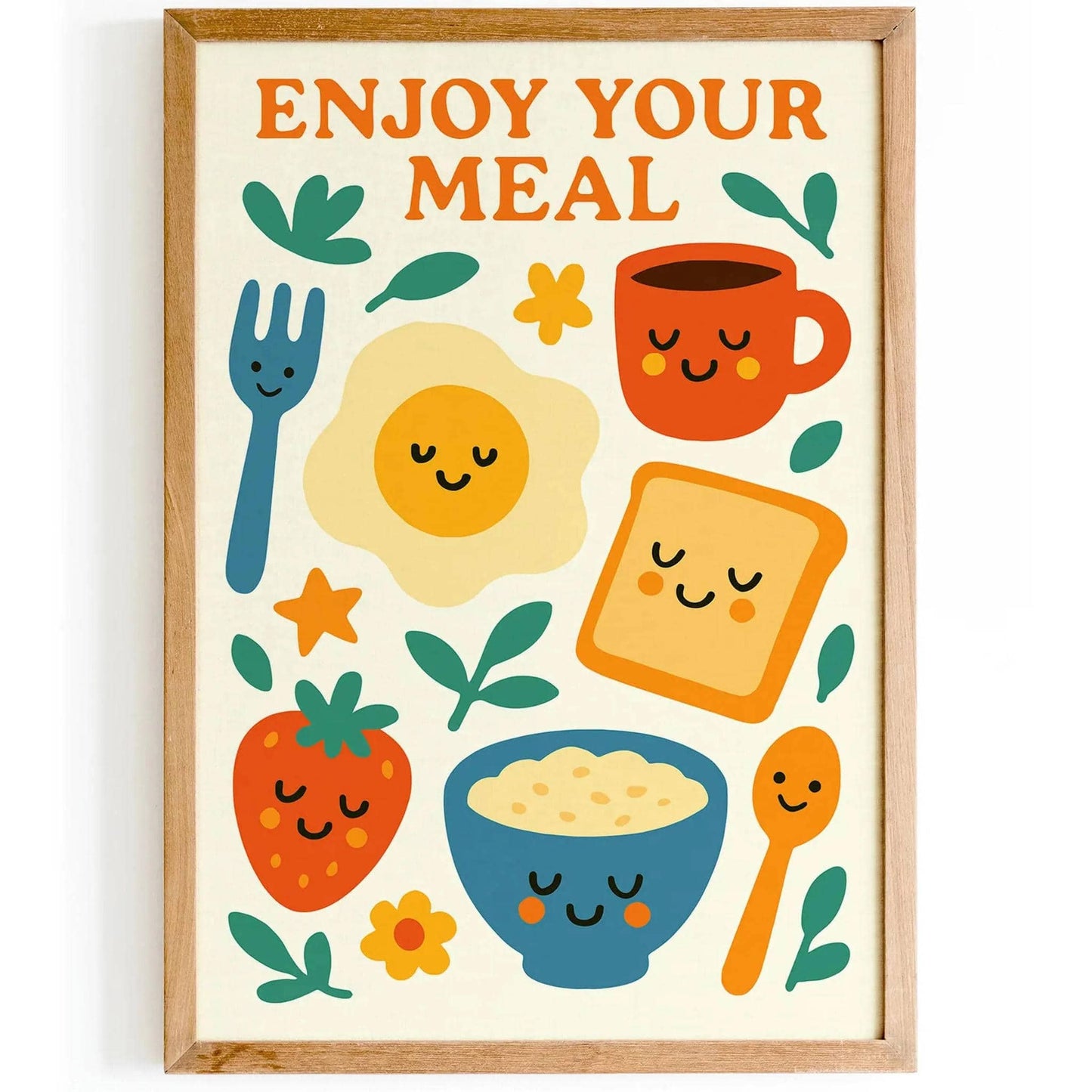 Enjoy Your Meal Poster - Retro Kitchen Wall Art