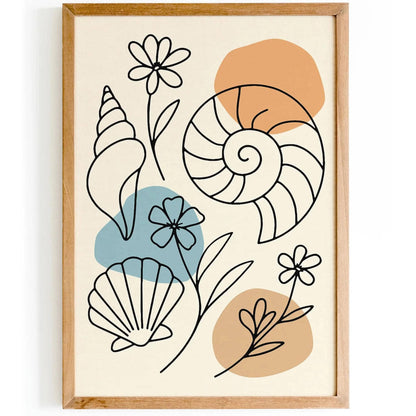 Minimalist Line Art Print – Coastal Wall Art
