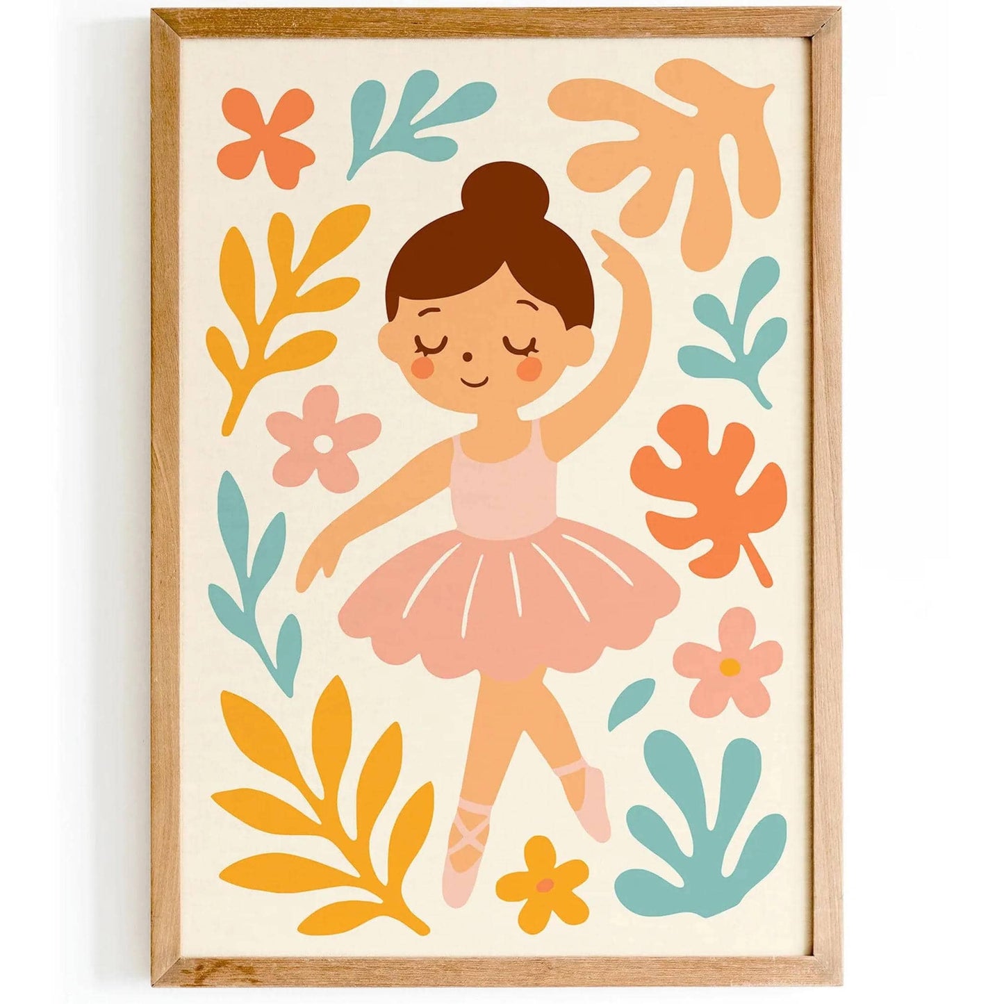 Little Ballerina in Flowers – Colorful Wall Art for Kids Room