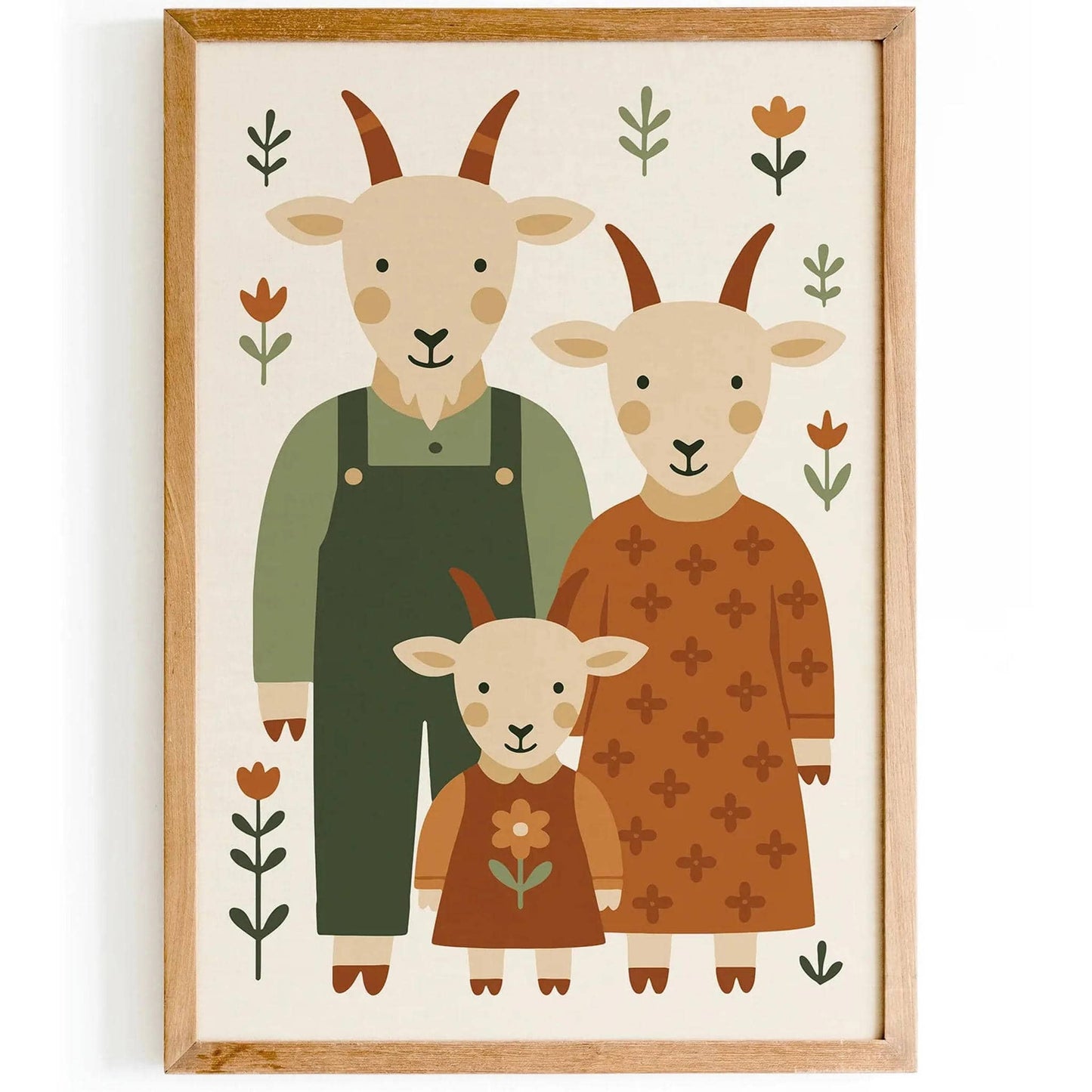Goat Family Wall Art – Farmhouse Kids Room Decor