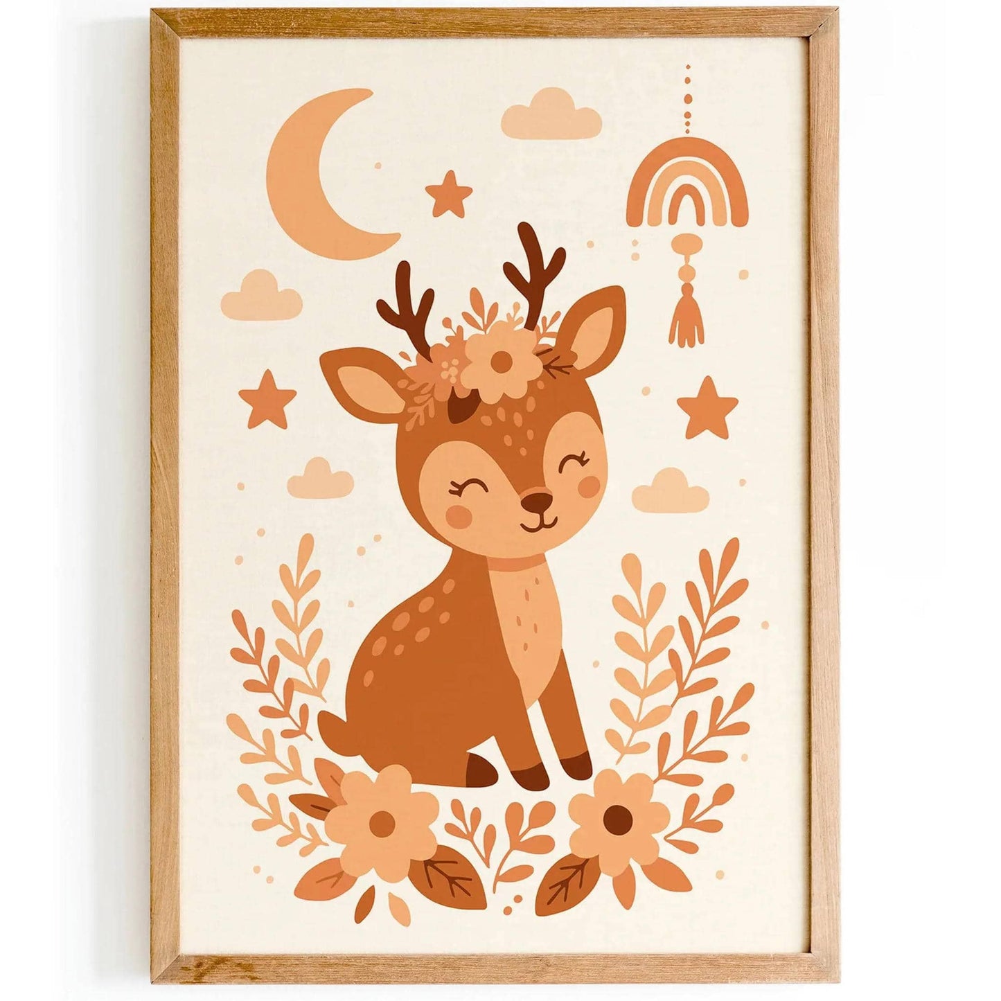 Boho Deer Poster – Cute Nursery Wall Art