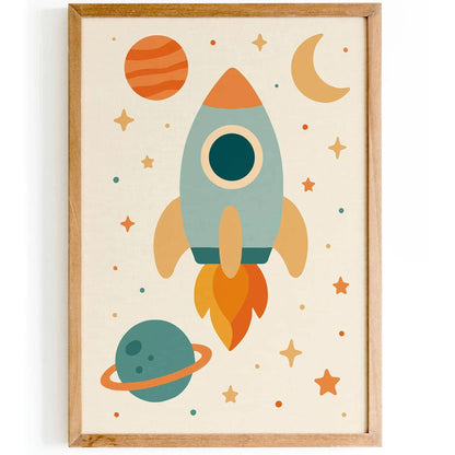 Space Rocket Poster – Cosmic Rocket Wall Art