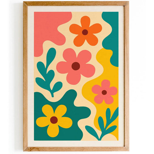 Colorful Flowers Wall Art – Bright Floral Print
