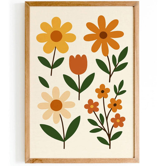 Rustic Flowers Poster – Country Kids Room Wall Art
