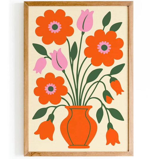 Vibrant Eclectic Flowers Poster – Kids Room Decor