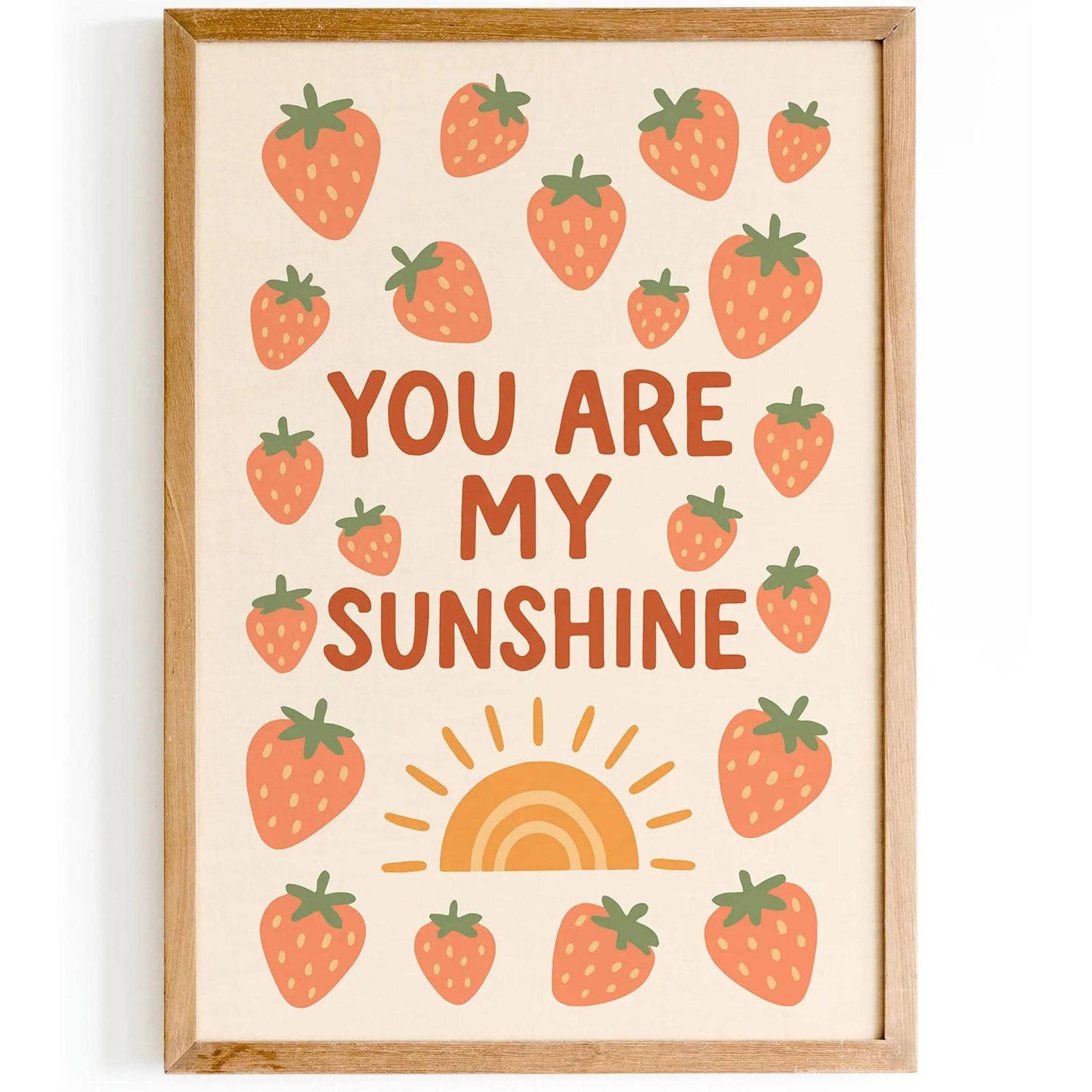 You Are My Sunshine – Boho Strawberry & Sun Art
