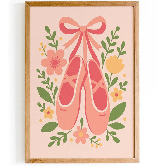 Little Ballerina Wall Art – Pink Pointe Shoes