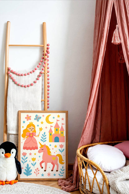 Sweet Princess Poster – Fairy Tale Wall Art for Girls' Room