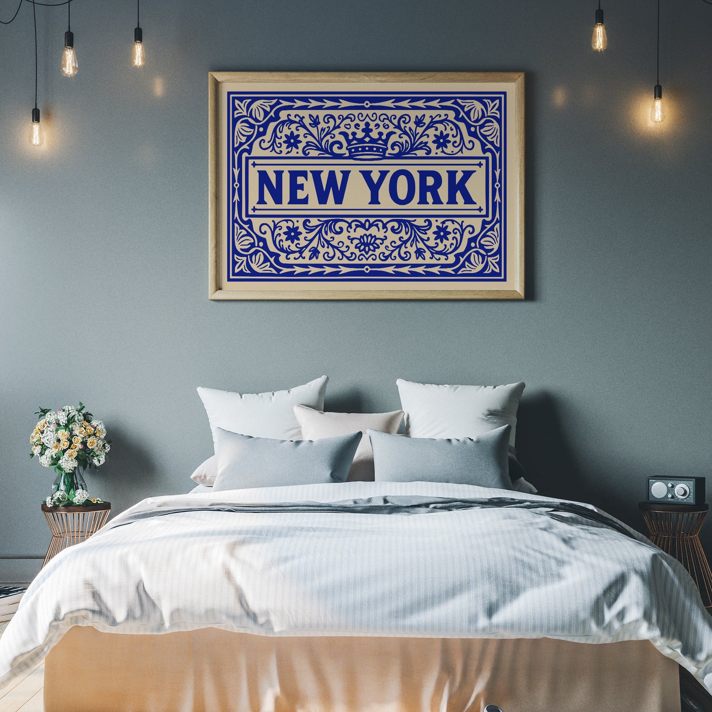 Rococo New York City Typography Horizontal Art Print