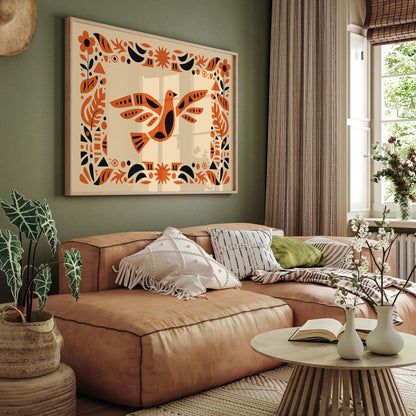 Afrohemian Bird Boho Art Poster