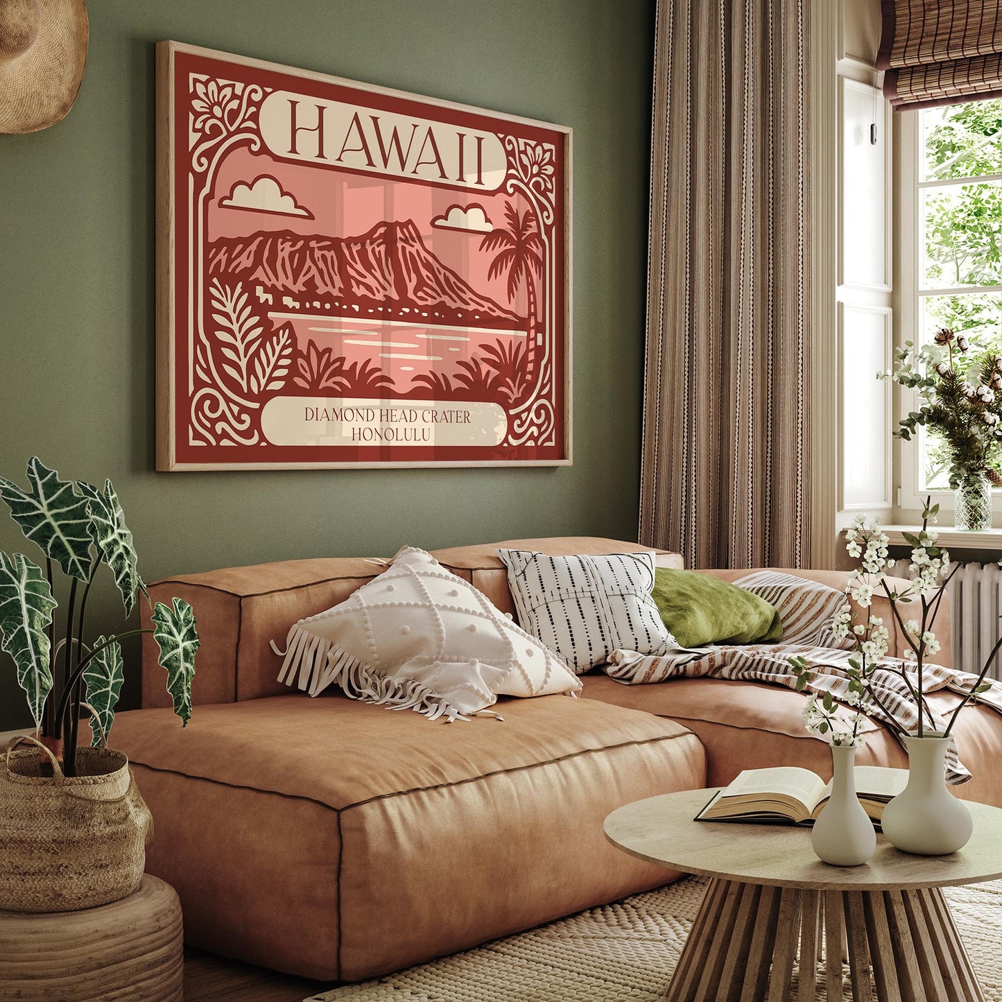 Diamond Head Crater Honolulu Horizontal Wall Art Print