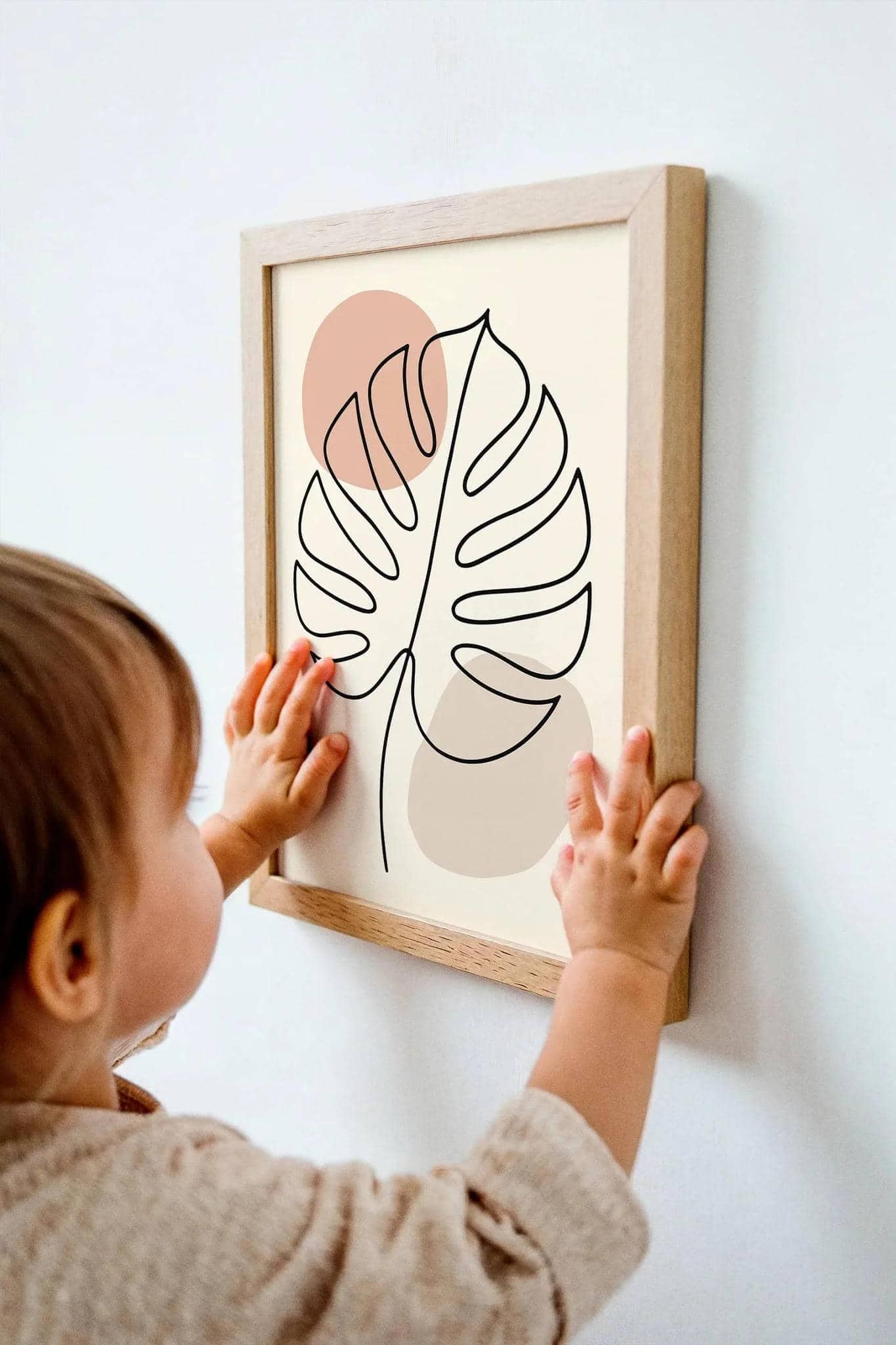 Monstera Leaf Line Art Poster – Minimalist Wall Art