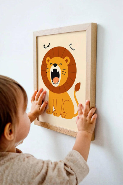 Roaringly Cute Lion Poster – Jungle Nursery Wall Art