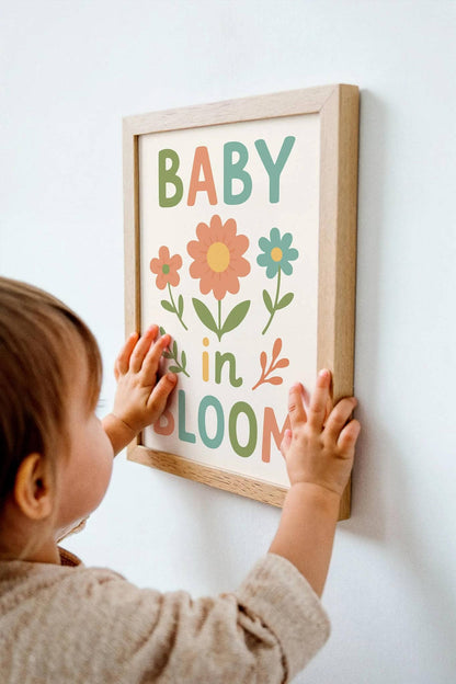 Baby in Bloom Poster - Typography Cute Art Print