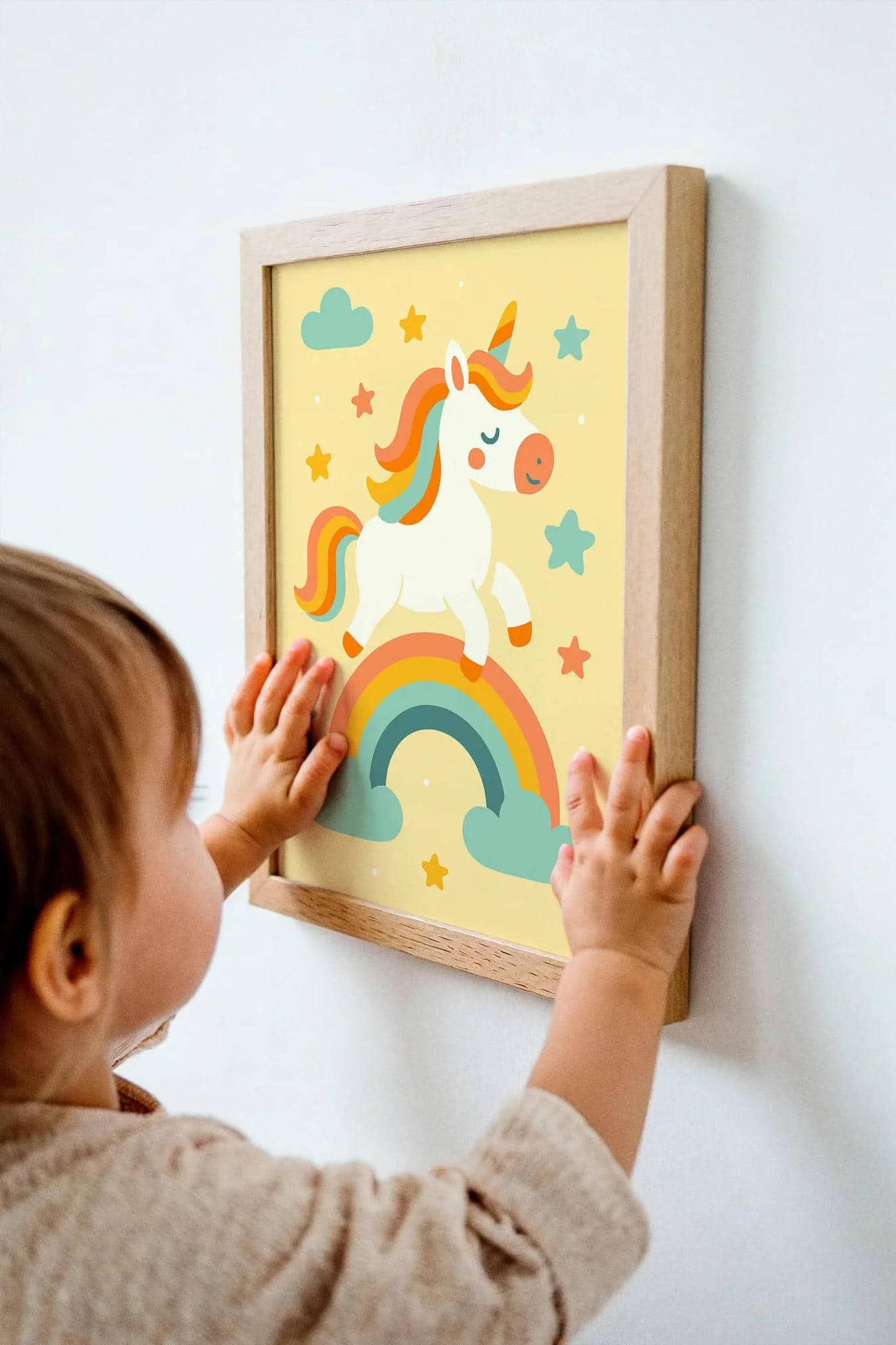 Cute Unicorn Rainbow Print – Kids Room Art