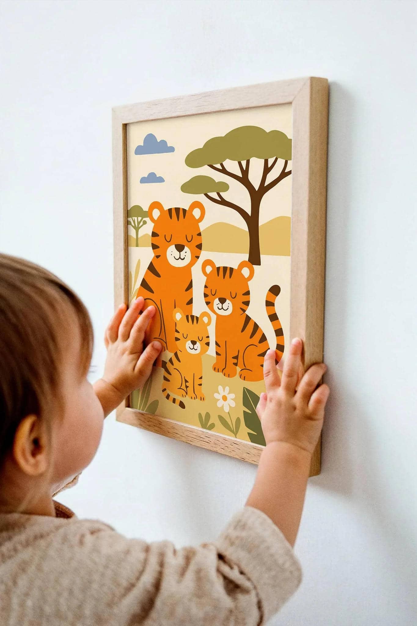 Tiger Family Safari Poster – Jungle Animal Nursery Wall Art