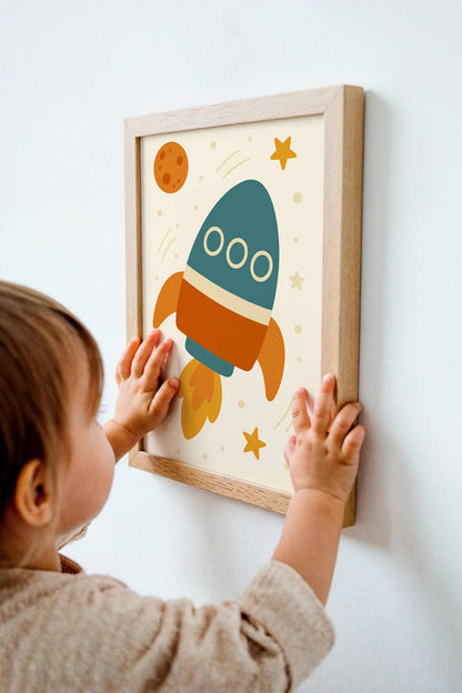 Rocket Ship Wall Art – Boys Room Space Decor