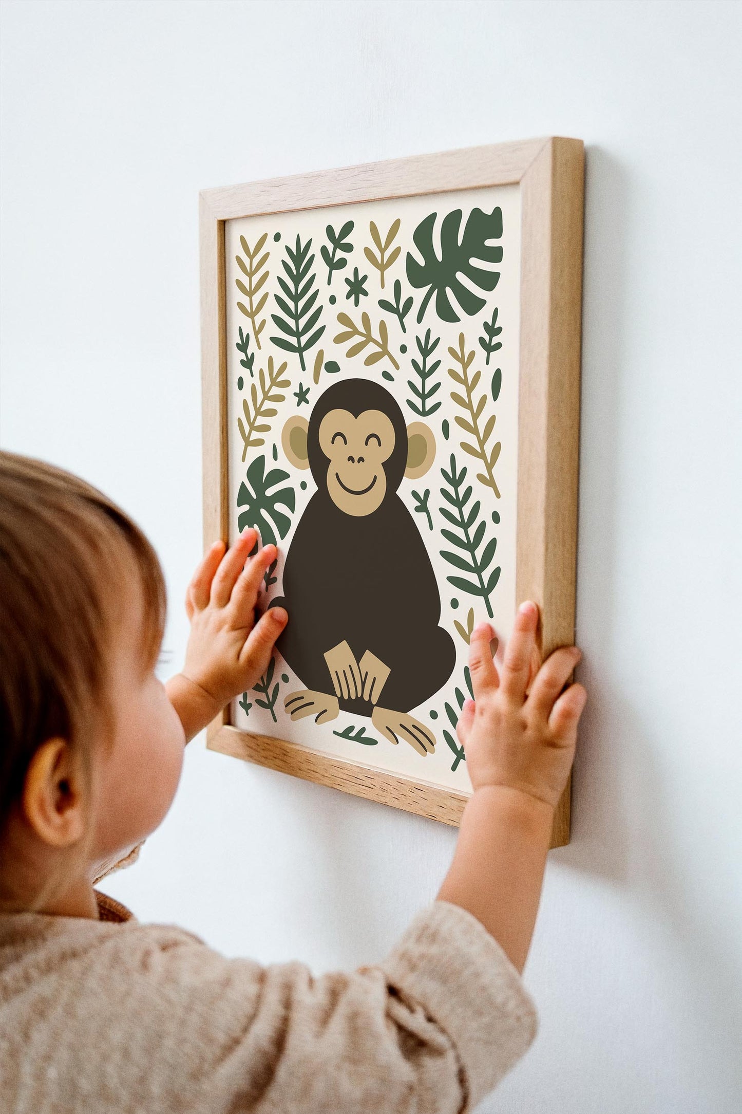 Friendly Monkey Print - Jungle Kids Wall Art