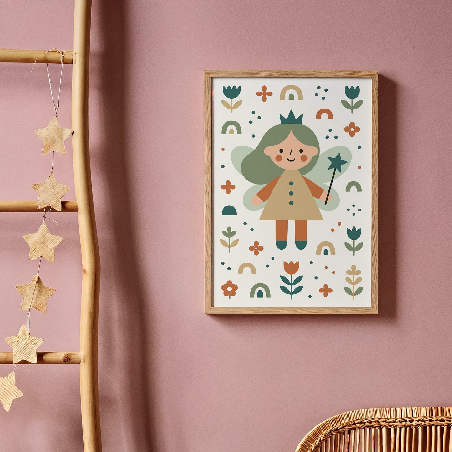 Cute Fairy Art Print - Kids Girl Room Decor