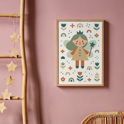 Cute Fairy Art Print - Kids Girl Room Decor