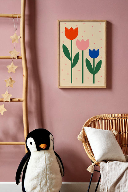 Minimalist Tulips Print - Floral Wall Art