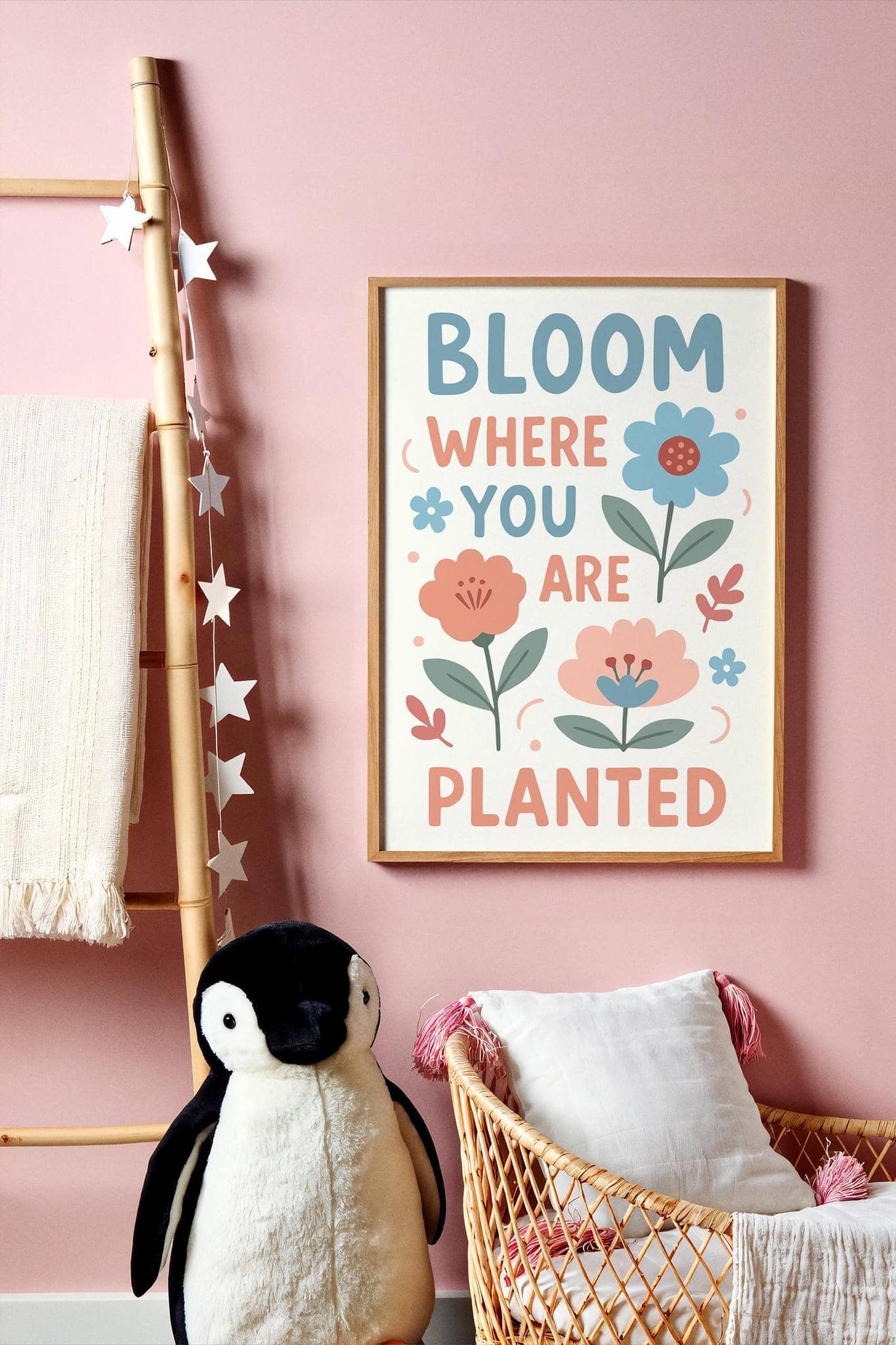 Bloom Where You Are Planted – Cute Kids Room Quote Poster