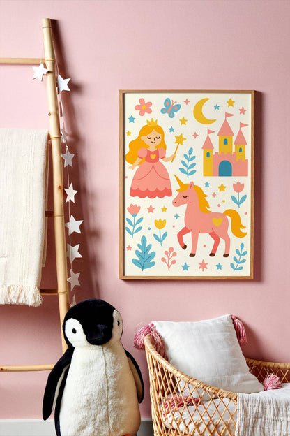 Sweet Princess Poster – Fairy Tale Wall Art for Girls' Room