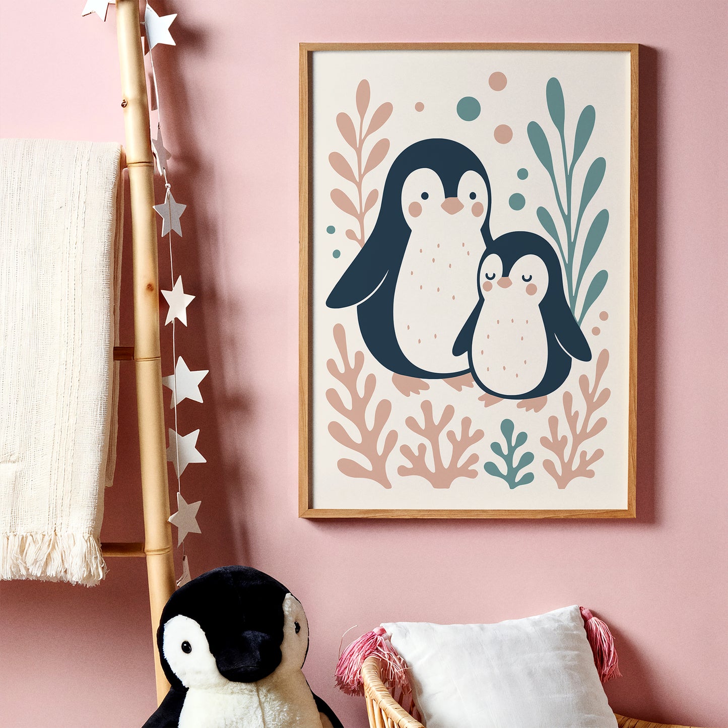 Cute Penguins Poster - Kids Room Wall Art Decor
