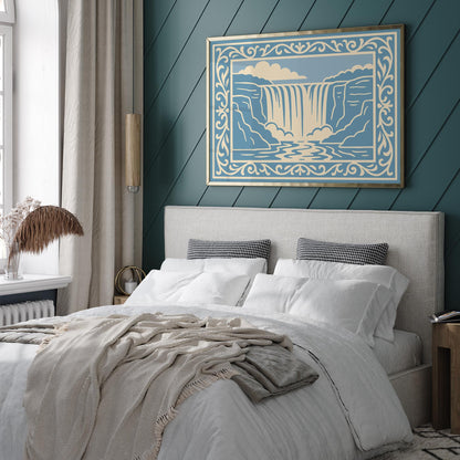 Niagara Falls Icy Blue Landscape Poster