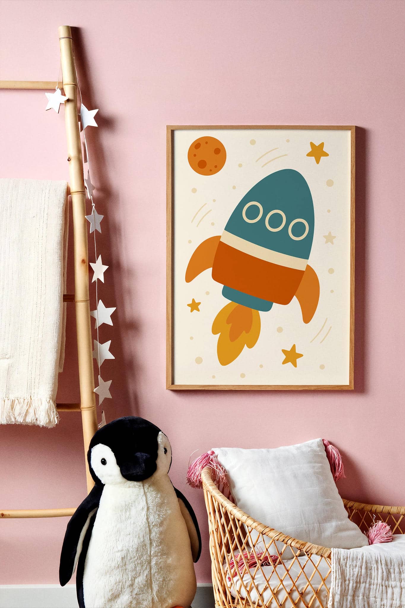 Rocket Ship Wall Art – Boys Room Space Decor