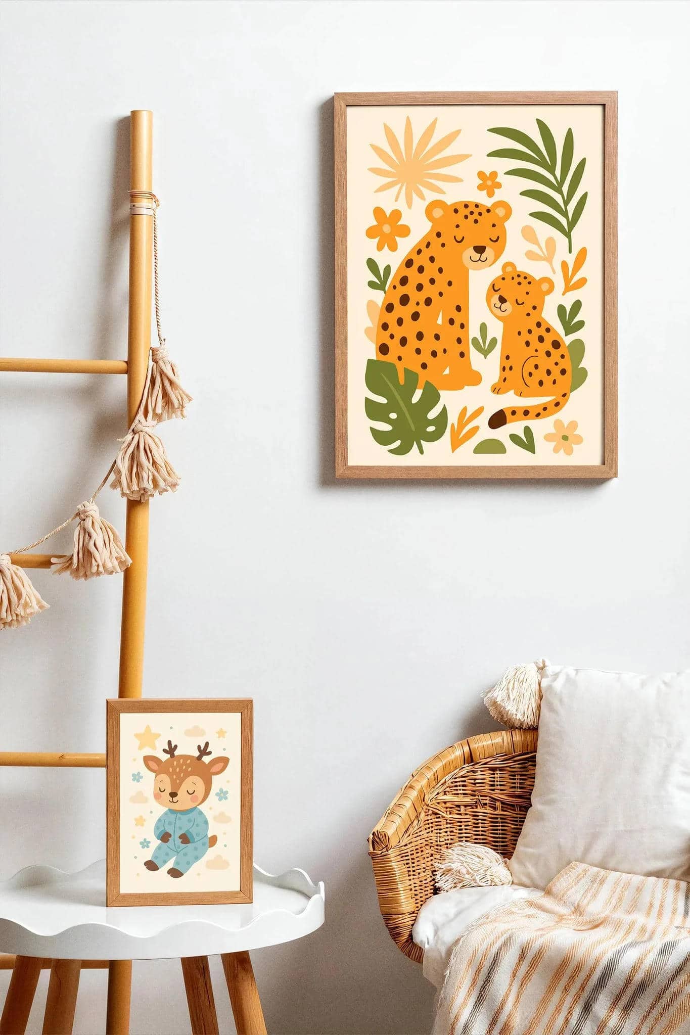 Cheetah Family Wall Art – Jungle Nature Print