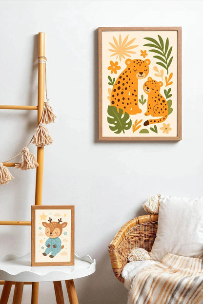 Cheetah Family Wall Art – Jungle Nature Print