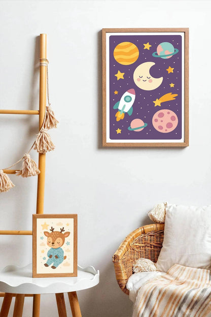 Purple Cosmos Print – Kids Room Decor