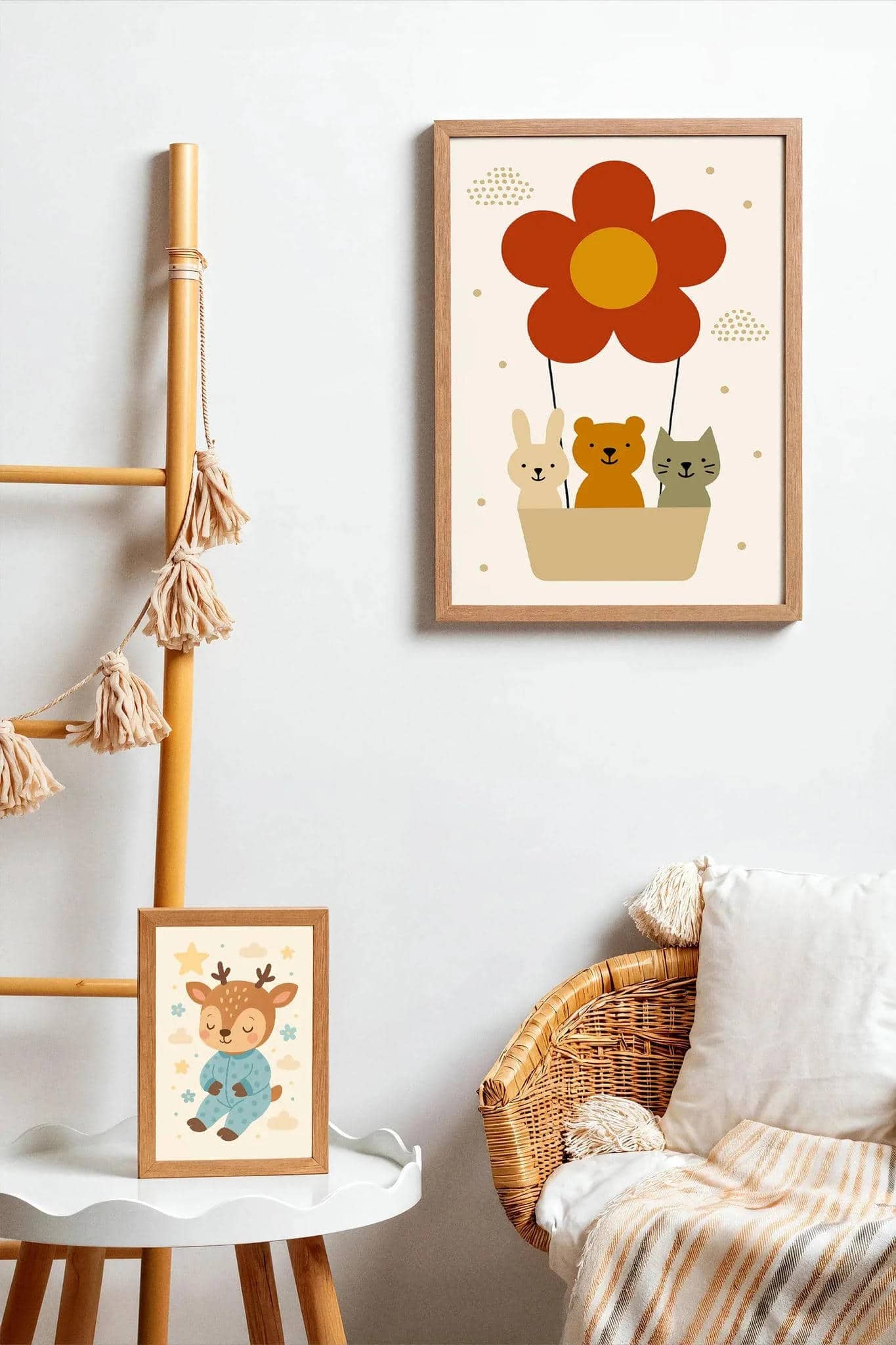 Cute Animals in Balloons – Kids Room Poster