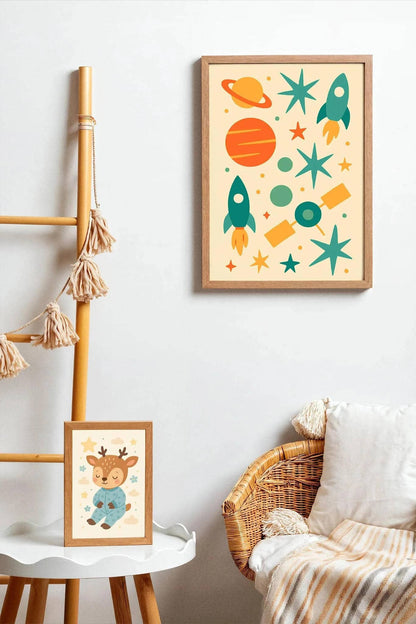 Colorful Space Exploration Art Print – Fun & Educational Wall Art