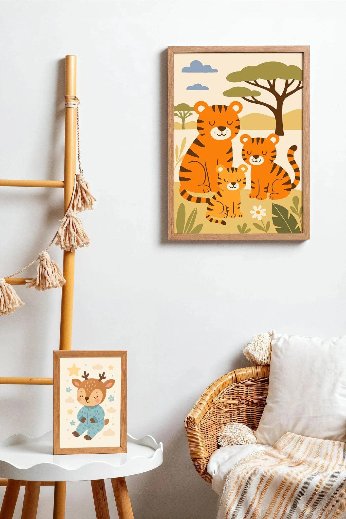 Tiger Family Safari Poster – Jungle Animal Nursery Wall Art